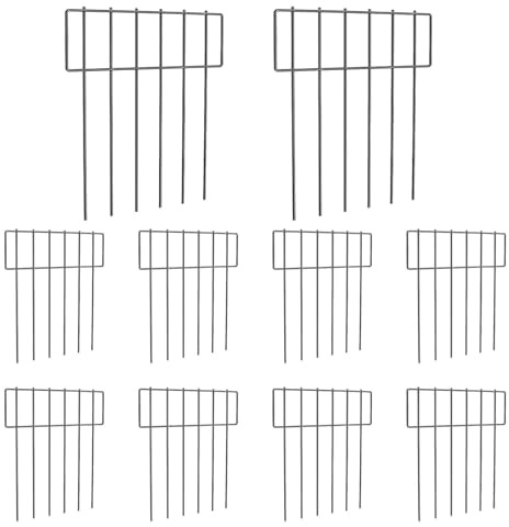 10PCS Garden Fencing Animal Barrier | No Dig Rustproof Garden Fence Border | Decorative Metal Garden Fence Panels Ground Stakes Defense for Rabbits, Dog Outdoor Lawn Yard Garden Patio