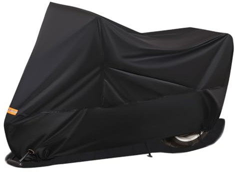 Motorradabdeckung für Honda Crossrunner 2011-2019, Staubdicht Atmungsaktiv Wasserdicht Winterfest Motorrad Abdeckplane Abdeckhaube Outdoor Indoor Motorradplane,A Black