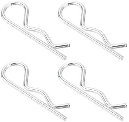 sourcing map 4 perni a molla a forma di R, in acciaio al carbonio zincato, 5 x 100 mm, per elettrodomestici, attrezzature sportive, riparazioni meccaniche dell'auto (bianco)
