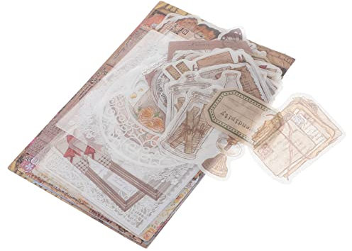 PHENOFICE 1satz Vintage Scrapbooking Mit Papier Und Aufklebern Retro Journal Kits Für Notizbücher Fotoalben Und Dekorationen Teiliges Zubehör Für Kreative Bastelprojekte