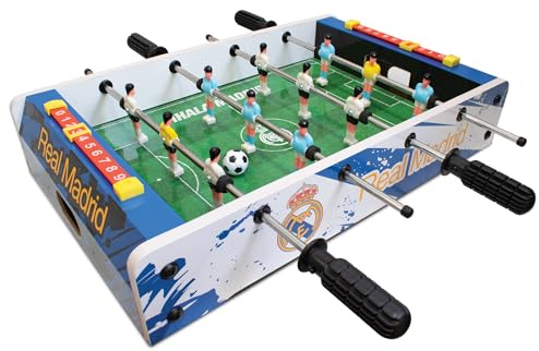 Hy-Pro Officially Licensed Real Madrid CF 20-Inch Mini Football Table, Compact Design, Family Entertainment, Sturdy Build Quality, Suitable for Kids & Adults, Real Madrid Merchandise, Great Gift Idea