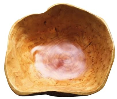 Oriental riverkit Obstschale aus Naturholz für unverwechselbares Dekor, unregelmäßige kreative Holzschale, handgefertigte Servier-Obstschale aus Holz für die Küchentheke (40-44 cm)