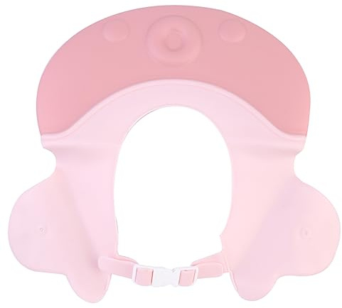 VICASKY Badehaube in Rosa aus Pe für Babys und Kinder zum Schutz der Augen und Haare Beim Waschen mit Praktischem Shampoo und Wasserschutz