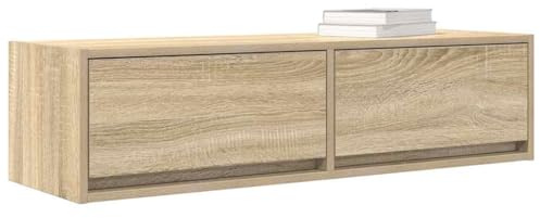 vidaXL TV-Schränk 100 x 31 x 25,5 cm Sonoma-Eiche Holzwerkstoff | Wandmontiert für ein schlankes Aussehen, Müheloser Zugriff auf gelagerte Gegenstände, Moderner Look, der jeden Raum aufwertet