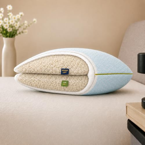 Brightr® Memory Foam Kudde för Nack- och Axelvärk | Justerbar Höjd för Sidosovare | Rekommenderad av Osteopater | Kylande Effekt | Anti-dammkvalster | Mycket Fast (Medelmjuk, 1-pack)