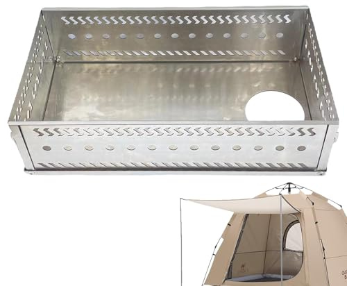 Kaminholzständer für Sauna - Tür aus Edelstahl | Kohlekorb faltbar tragbar | für draußen | Saunazubehör