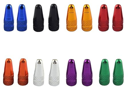 16 tappi per valvole per bicicletta, valvola per bicicletta, multicolore, francese, alluminio, set di pneumatici per biciclette, modifica della bicicletta, valvola di sclaverand, tappo antipolvere