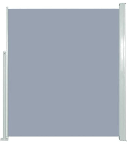 Toldo lateral retráctil para patio al aire libre, terraza, balcón, pantalla de privacidad, sombrilla de jardín con tela resistente a los rayos UV (gris, 160 x 300 cm)