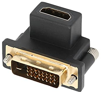 CHICIRIS Interface Multimédia HD au Convertisseur DVI Convertisseur Scratch-résistant à 90 ° Adaptateur de Coude Supérieur pour les Projecteurs, les Ordinateurs Portables et les Boîtes de Télévision