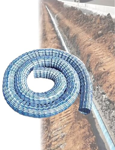 Tessuto Non Tessuto con Filo di Acciaio, Tubo di Scarico Francese Ondulato, Tubo Flessibile permeabile da Giardino da 5 cm/2 Pollici for Prato e marciapiede(8m/26.2ft)