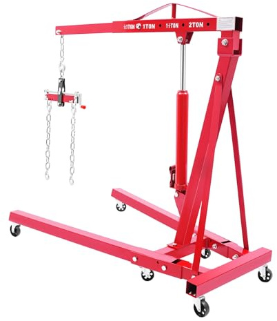 PattenlLevi Grúa hidráulica plegable de taller con igual, 2T, 4 niveles retráctiles 0,5 T/1 T/1,5 T/2 T, soporte de motor, grúa de taller, grúa