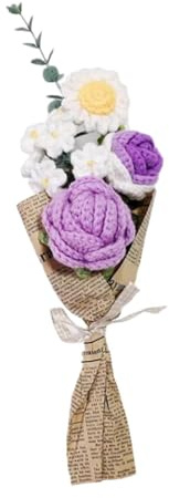 KIXZSAZ Bouquet all'uncinetto, margherite lavorate a maglia, fiori per matrimoni, benedizione eterna, la casa tutto l'anno. Bouquet da sposa resistenti.