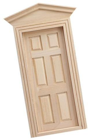 Miniatur-Puppenhäuser, klassisches Badezimmer-Tür-Zubehör, Holz, Retro-Design, für Raumprojekte, Miniatur-Holztür für Puppenmöbel