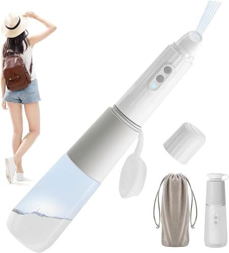 Bidet portable de voyage rechargeable par USB avec 2 options de pression, mini bidet personnel électrique portable de 270 ml pour homme et femme, nettoyage hygiénique, blanc