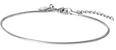 Purelei Sleek Fußkettchen – wasserfest & verstellbar | Filigranes Schlangenketten-Anklet aus Edelstahl & 14K/18K Vergoldung | Minimalistischer Sommer-Look & zeitlose Eleganz (Silver)