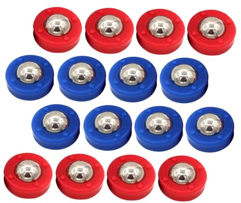 WHAMVOX Juego de Tejo de Mesa 16 Bolas Rodantes Mini Accesorios para Juegos de Mesa 8 Piezas Azules y 8 Rojas Rodillos de Repuesto para Tejo Equipo Portátil