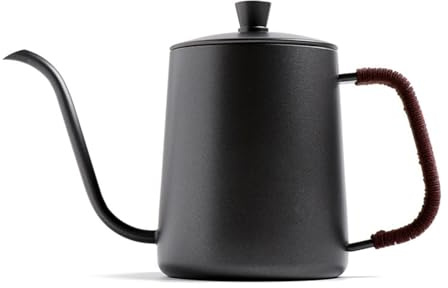 FUANA Hervidor de acero inoxidable con cuello de cisne para verter sobre café, olla de boquilla de 350/600 ml con mango de agarre cómodo, compatible con estufa de inducción