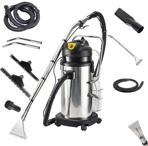 BEESOM Lava Aspiradora,Aspiradora Industrial 3000w,40L Multiusos Limpieza Vapor Aspiración,Acero Inoxidable,para Alfombras Pisos Tapicerías Comerciales 40L