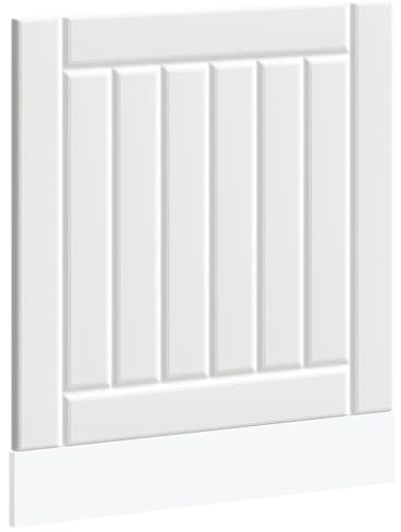 HETFTJN Lucca - Mascherina per lavastoviglie bianca, 60 x 67 x 1,5 cm, in legno frontale, design moderno, robusto e durevole, per cucina, soggiorno