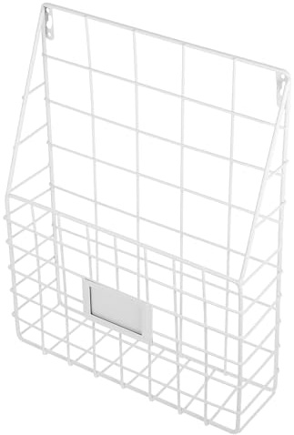 BESTYASH Organizador de Estructura Simple para Pared de Hierro Blanco, Soporte para Periódicos y Revistas Adecuado para Oficina o Escuela