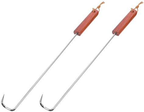 SHINEOFI Fourchette de Barbecue en Acier Inoxydable Résistante la Chaleur, Légère, Lot de 2 Pièces pour Camping et Barbecues, Ustensile pour Brochette de Viande