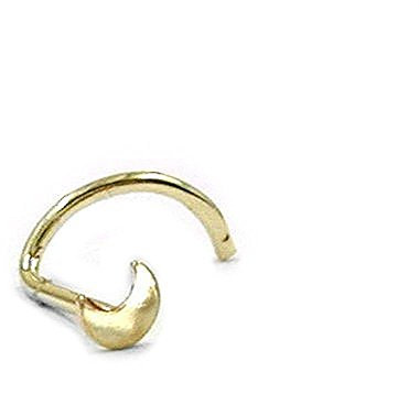 Nasenstecker Nasenpiercing kleiner Mond 585 Gold Gelbgold Damen Goldpiercing