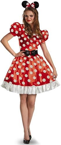 Disguise Disney womens Red Minnie Mouse Classic adult sized costumes, Medium (8-12), M 8-10 US, Medium (8-12), M