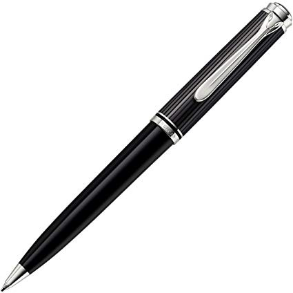 Pelikan Kugelschreiber Souverän 805 Stresemann, Schwarz-Anthrazit, hochwertiger Drehkugelschreiber im Geschenk-Etui, 957530
