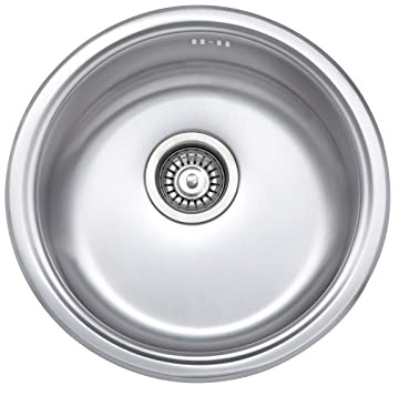 JASSFERRY Fregadero de cocina un seno, de Acero Inoxidable, Fregadero de Caravana, con colador de residuos
