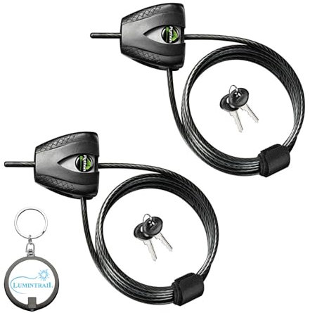 Master Lock 8417D Cable Lock, Python Adjustable Keyed Cable Lock, 6 ft. Long, 2 Pack Bundle with Keychain Light