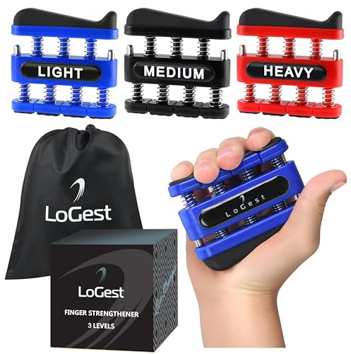 3 Pack Finger Strengthener - Exerciser for Forearm and Hand Grip Workout Equipment Musician, Rock Climbing Therapy Gripper Set Kit