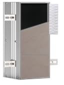 EMCO ASIS PLUS Unterputz Bad Schrank für Klobürste, Hochschrank & Badezimmerschrank mit Toilettenpapierhalter Aluminium 33,2 cm Unterputz Türanschlag links Papierführung seitlich