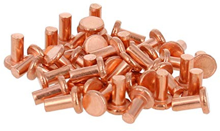 MroMax Lot de 100 rivets à tête plate en cuivre de 3 mm de long et 6 mm de diamètre