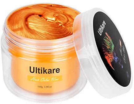 Temporäre Haarwachs Farbe,Ultikare Temporäres Haarfarbe Wachs Orange Instant Hair Dye Mud auswaschbar Creme Pomade, Styling Hair Clays Männer Frauen kinder Party, Cosplay Halloween