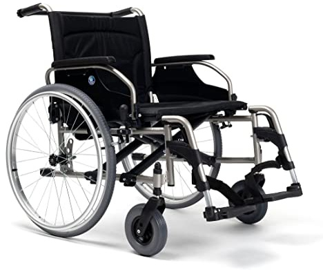 FabaCare Schwerlastrollstuhl V100 XL, Faltbarer Rollstuhl, Maximale Belastbarkeit: 170 kg, Sitzbreite: 60 cm