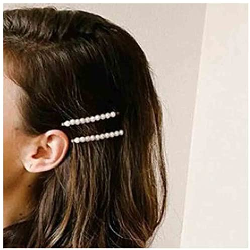 Inilbran Vintage Gold Perle Hochzeit Haarnadel Clip 2 Stück, 6.5 cm, Clip, Frauen, Erwachsene Frauen, 2 Stück pro Packung