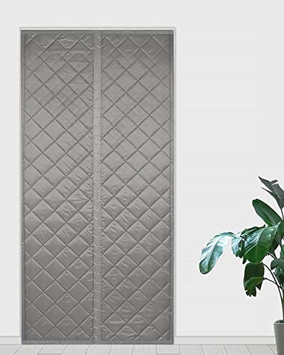 Tenda per Porta Isolante Termico e Acustico, Magnetica Autoassorbente, Anti Freddo per Cucina e Casa, Zanzariera, Nessuna Perforazione Necessaria (Grigio, 80 x 210)