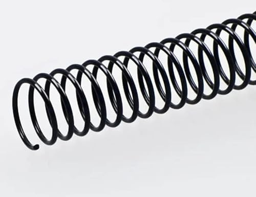 Plutreas 100 Pack Plastic Spiral Binding Coils, 4:1 Pitch, Spiral Binding Spines for Office Documents, Engineer Papers, Business Projects (12mm (90 Sheet Capacity))