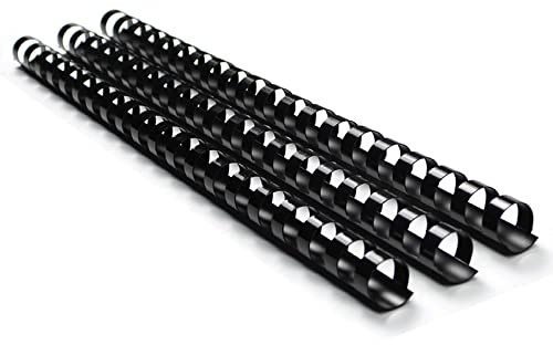 RAYSON Spirali per Rilegatura, 105 Fogli, 21 Anelli, 14 mm, A4, Nero, Confezione da 100
