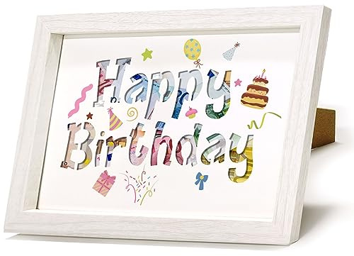 Happy Birthday Geldgeschenk, Geldgeschenke Geburtstag, Geld Geburtstag, Geld Geburtstagsgeschenk, Geldgeschenke Verpackung Geburtstagsgeschenk für Männer und Frauen Junge Mädchen 3D Holz Bilderrahmen