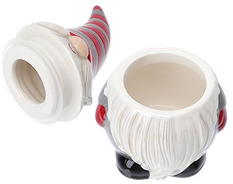 TOPBATHY Barattolo Babbo Natale in Ceramica Creativo Grande Capacità Contenitore Decorativo Sigillato Per Caramelle Tè Sfuso e Regali Natalizi Scatola Portaoggetti Festiva Per Casa e Cucina