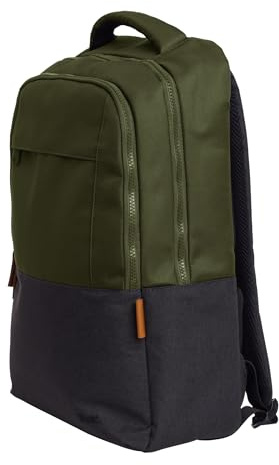Trust Lisboa Mochila Portatil Hombre 16 Pulgadas, Mochila Viaje 23 Litros con Correa para Carrito, Backpack de Plástico Reciclado, Mujer Ordenador Universidad Negocio Trabajo - Verde