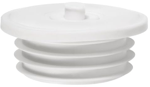 sourcing map Drain Pipe Seal Ring with Plug, Silicone Ring Washing Machine Sealing Plug, Anti-Odor Floor Drain Plug Sewer Pipe Seal Ring Sealing Cover for 70-75mm PVC Drainage Pipes, White