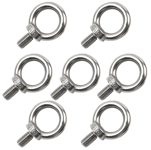 7 piezas pernos de ojal M10, perno de anillo, anillos de tornillo, roscado macho acero inoxidable 304, perno de ojal, para perno de ojal para fijación y suspensión