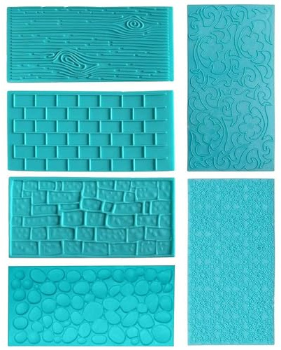 Plastic Embossed Icing Moulds Kits Fondant Mat Embossed Icing Moulds 3D Decorating Embossed Set Chocolate Cake Mould Set for Sugar Candy Decor Jelly and DIY Baking