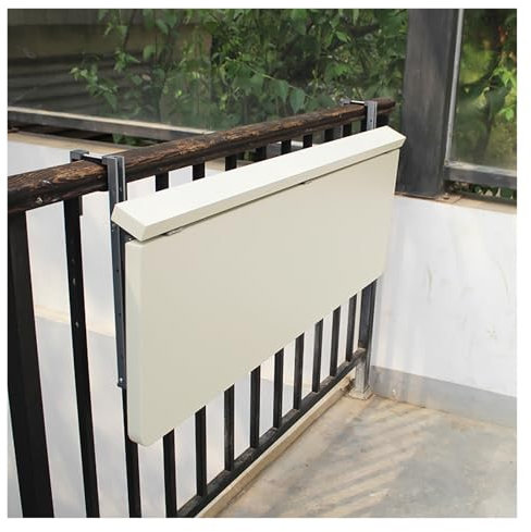 Balkontisch Klappbar, Höhenverstellbarer Balkontisch Zum Einhängen, Gartentisch Klapptisch, Klappbarer Balkonhängetisch Für Terrasse, Beistelltisch, Balkon Hängetisch Klappbar(White,80*39cm)