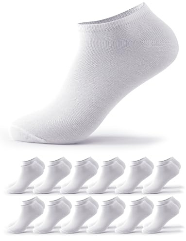 Occulto Ankel Strumpor Män & Kvinnor 6 pack, 12 pack (modell: Chris) 12 X Vit 35-38