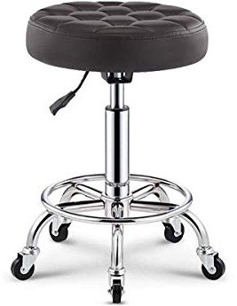 Verstellbarer Sattelhocker mit Rollen, Sitzfläche aus PU-Leder, Neigungsfunktion, Massagehocker für Haarstylisten, Salon, Büro, höhenverstellbar