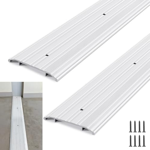 Tandefio Soglia di alluminio della porta 5 x 1/2 x 36 striscia di transizione del pavimento scanalata sella commerciale profilo piatto soglia estensione del davanzale della porta per la soluzione