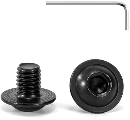 Tunejoy 20 Stück Linsenkopfschrauben mit Flansch Schwarz M8 x 10 mm Linsenkopfschraube Innensechskant Edelstahl A2 V2A Flanschschrauben Vollgewinde mit Inbusschlüssel
